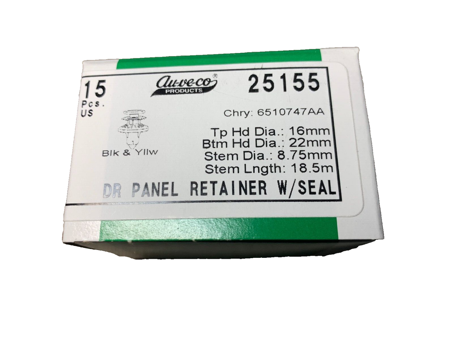 15 Auveco 25155 Door Panel Retainer Clips for Dart Pacifica Dart Ram 6510747AA