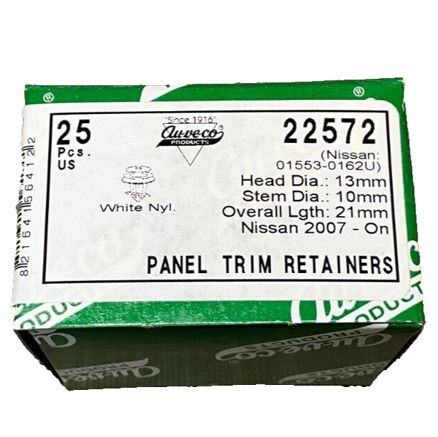 25-Auveco 22572 Panel Trim Retainer, 13mm Head Diameter, for Nisan 01553-0162U