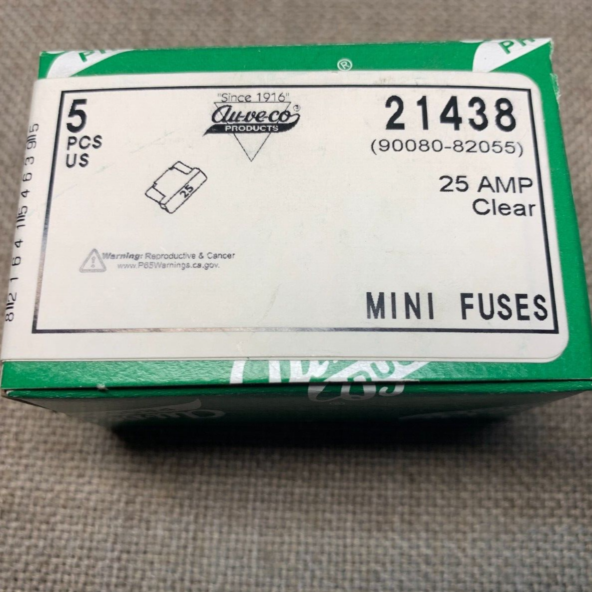 5 -Auveco 21438 25 AMP Mini Fuses Auveco 16357 Car Truck Van Auto Universal