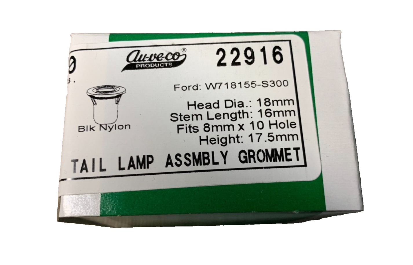 10 Auveco 22916 Tail Lamp Assembly Grommet W/Sealer