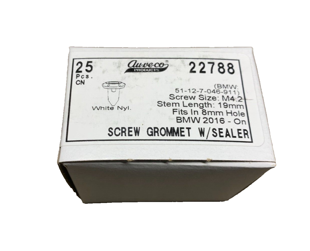 25 Auveco 22788 Bumper Screw Grommet w/Sealer 51-12-7-046-911
