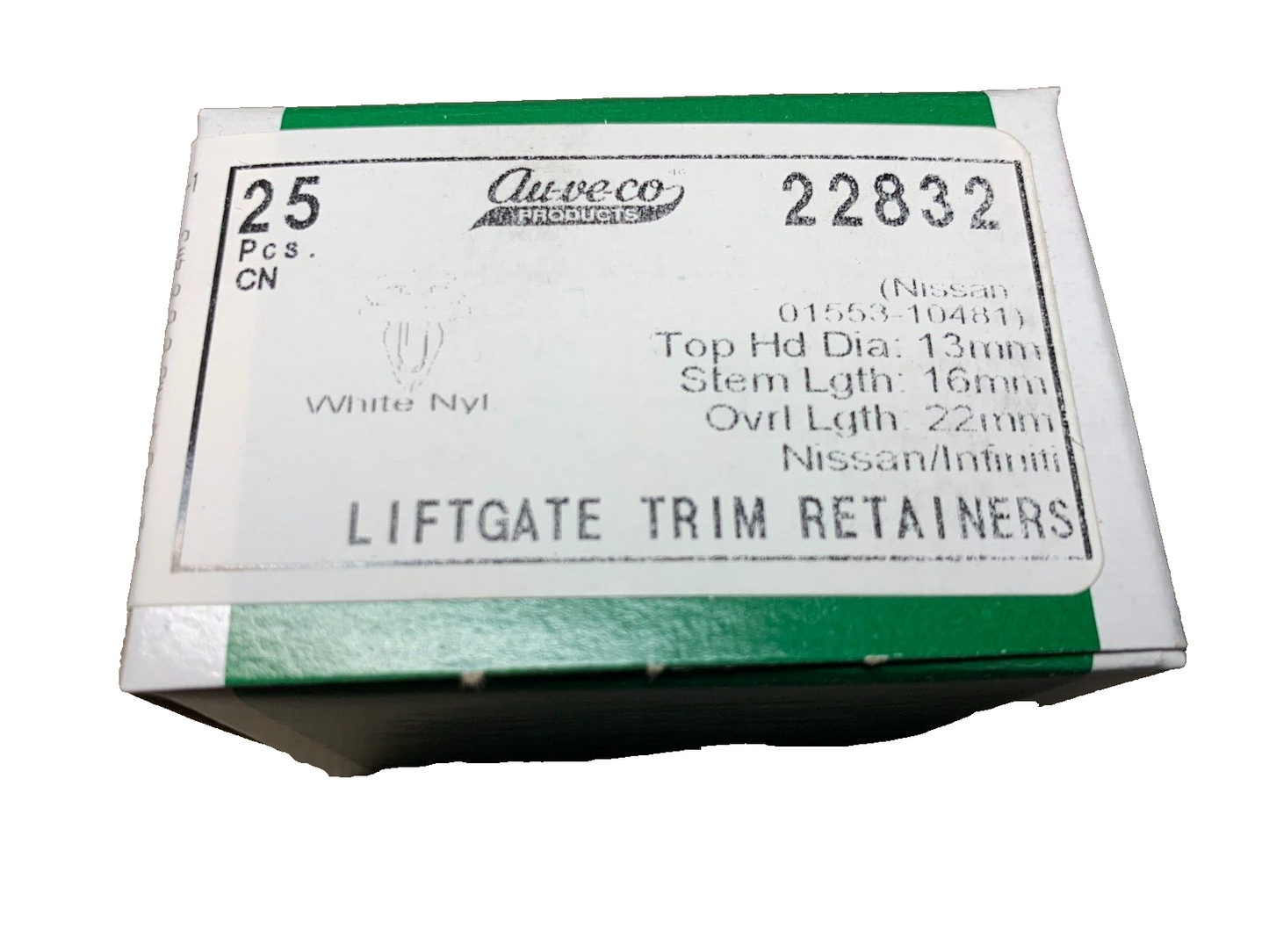 25 Auveco - 22832 Liftgate Trim Retainers 01553-10481