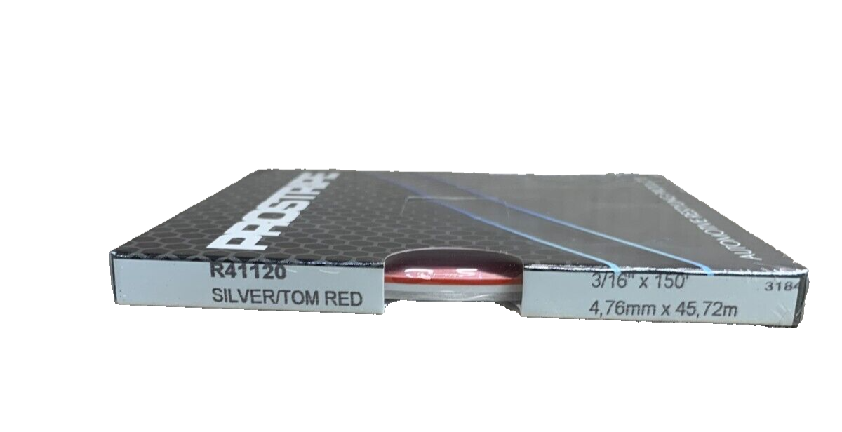 PROSTRIPE R41120 3/16" x 150' Silver/Tomato Red