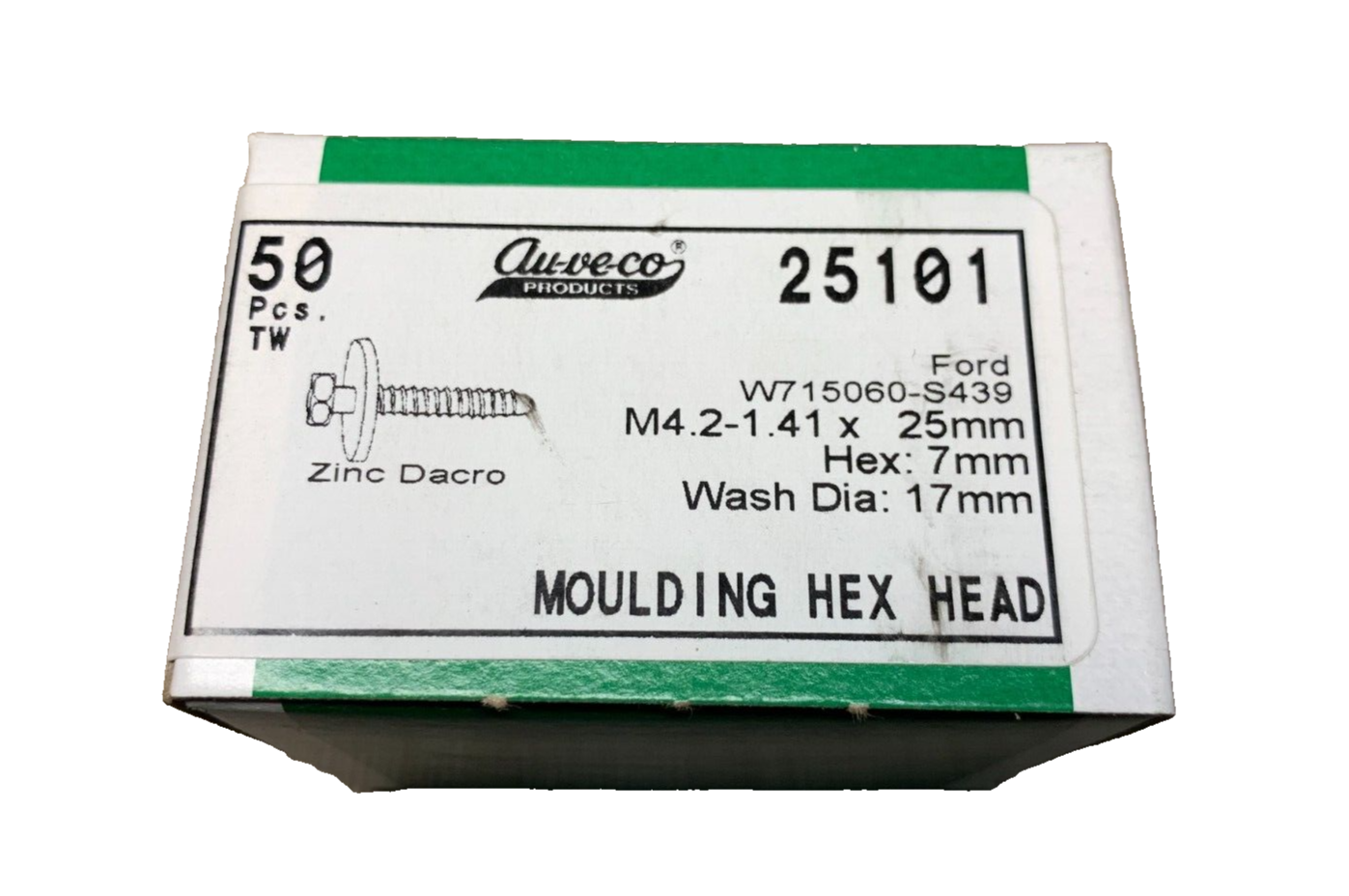 50 Auveco - 25101- Moulding Hex Head Zinc Dacro, FordW715060-S439