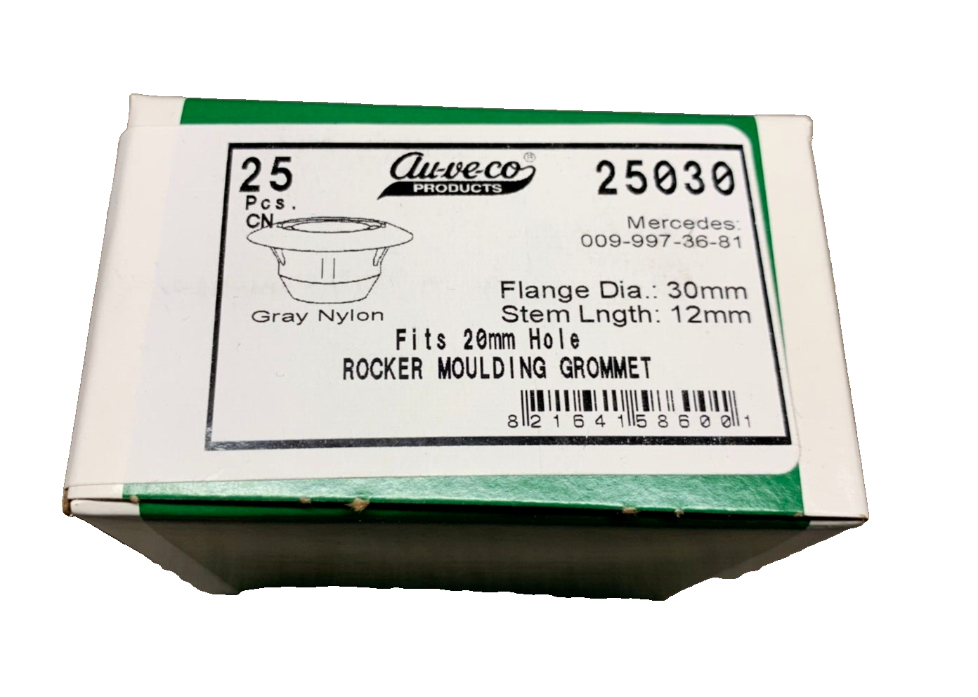 25 Auveco - 25031 - Merced Hinge Cover Push-Type Retainer