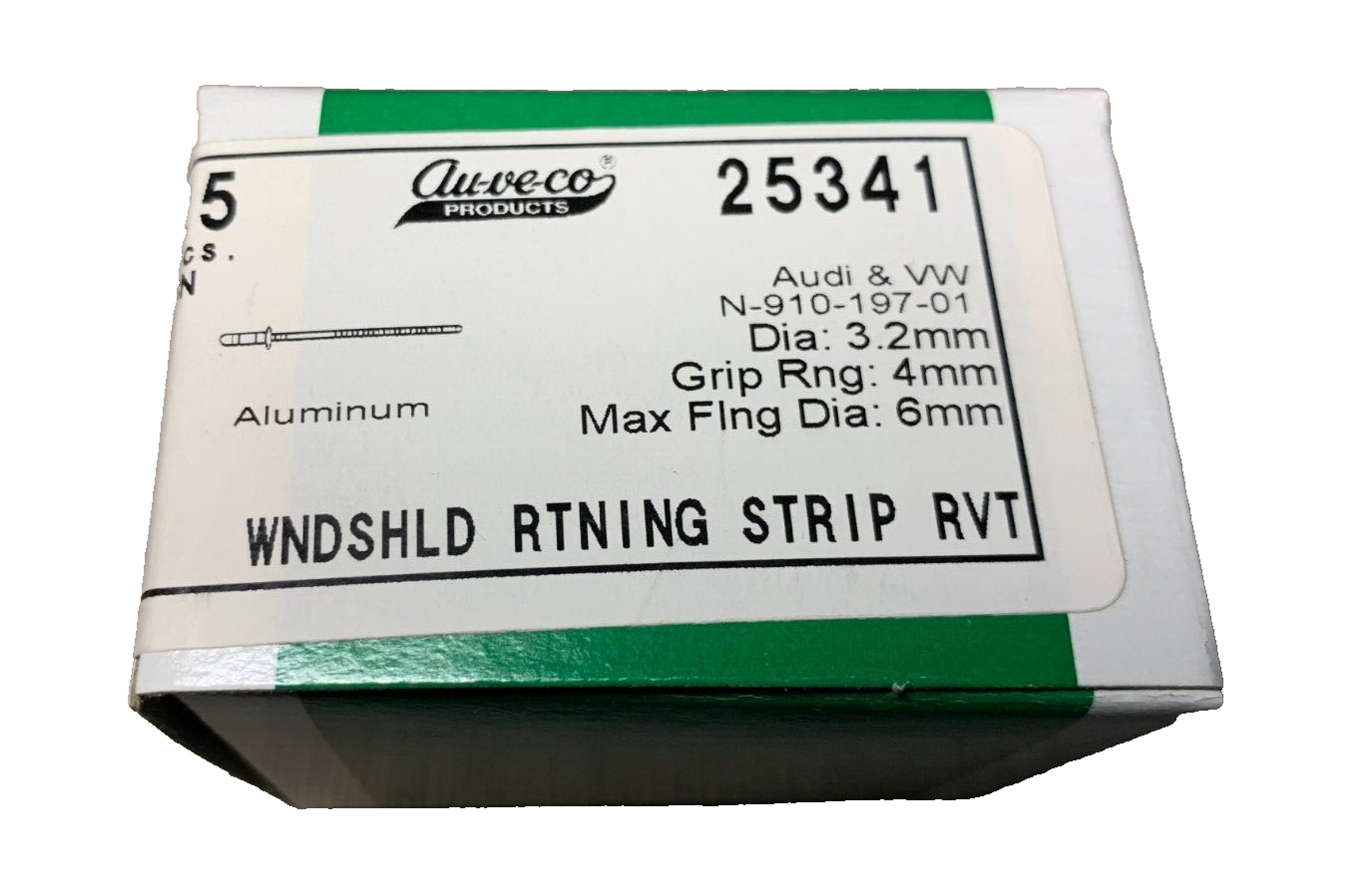 25 Auveco 25341 Windshield Retaining Strip Rivet
