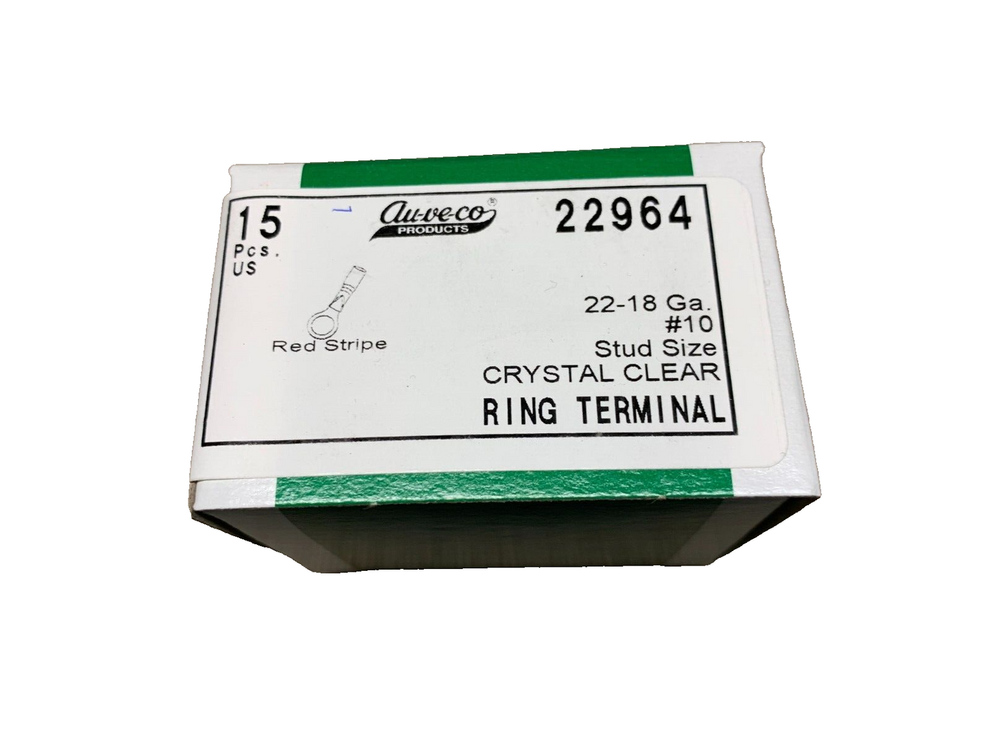15 Auveco - 22964 - Crystal Clear Seal Ring - 22-18 Ga .# 10 Stud