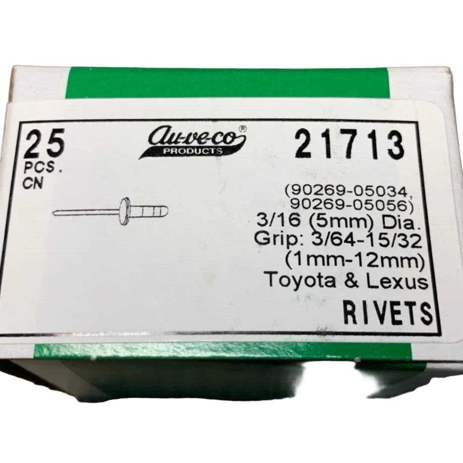 Auveco - 21713 - Toyota And Lexus Rivet W/ Plastic Cap (25 Pieces)