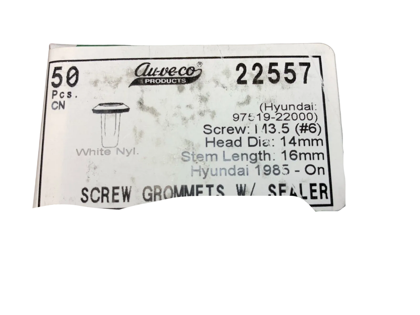 50 Auveco 22557 Hyunda Specialty Screw Grommet W/Sealer