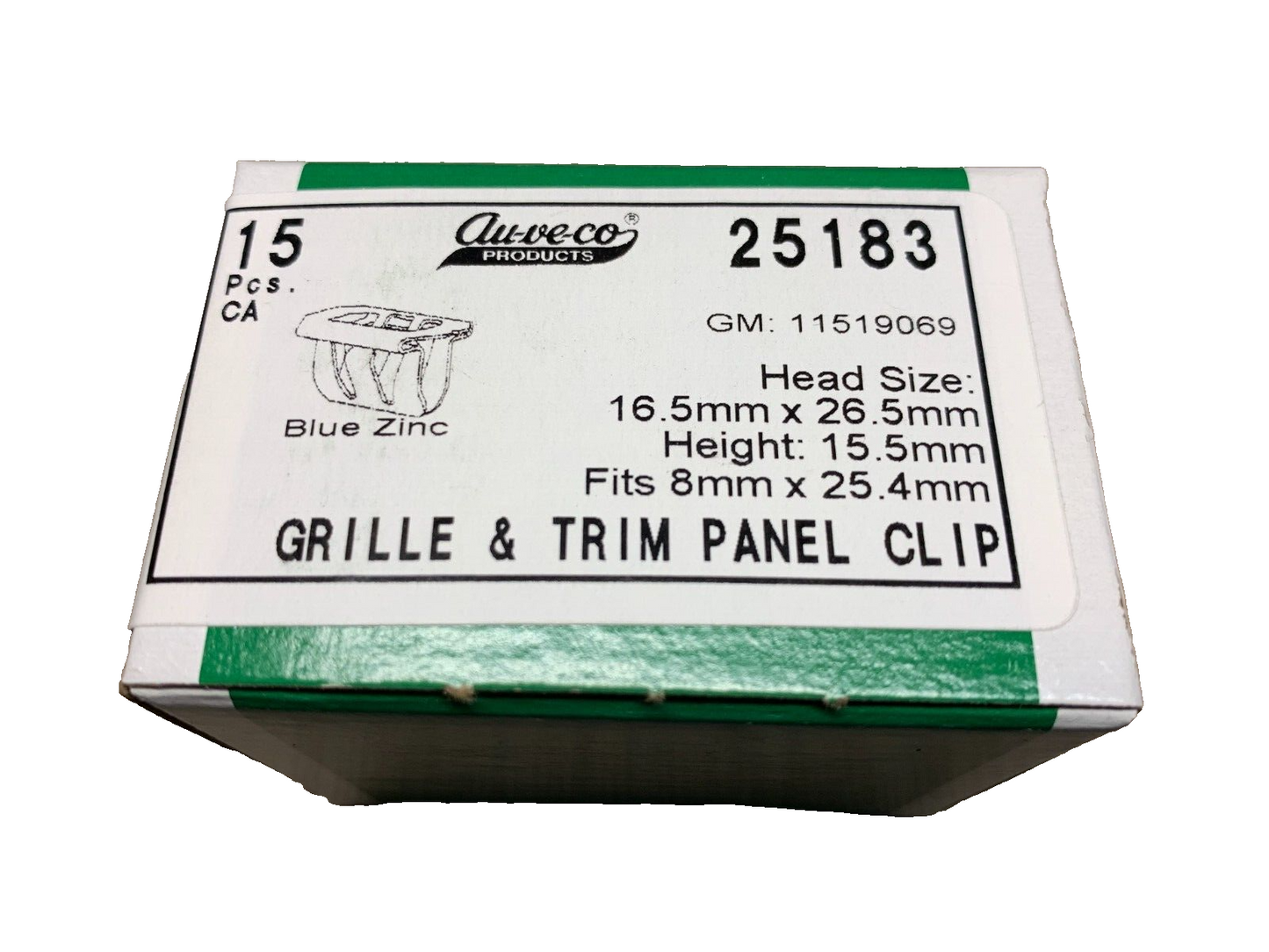 15 Auveco - 25183 - Gm Radiator Grille And Quarter Panel Trim Clip