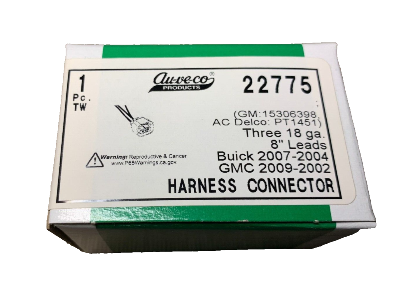 1 Auveco 22775 Wire Harness Connector, GM 15306398, AC Delco PT1451