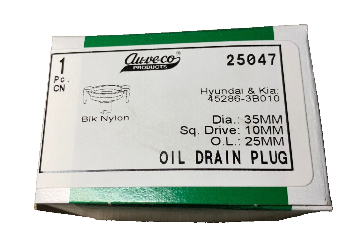 1 Auveco - 25047 - Hundai/Ki Transmission Level Oil Drain Plug