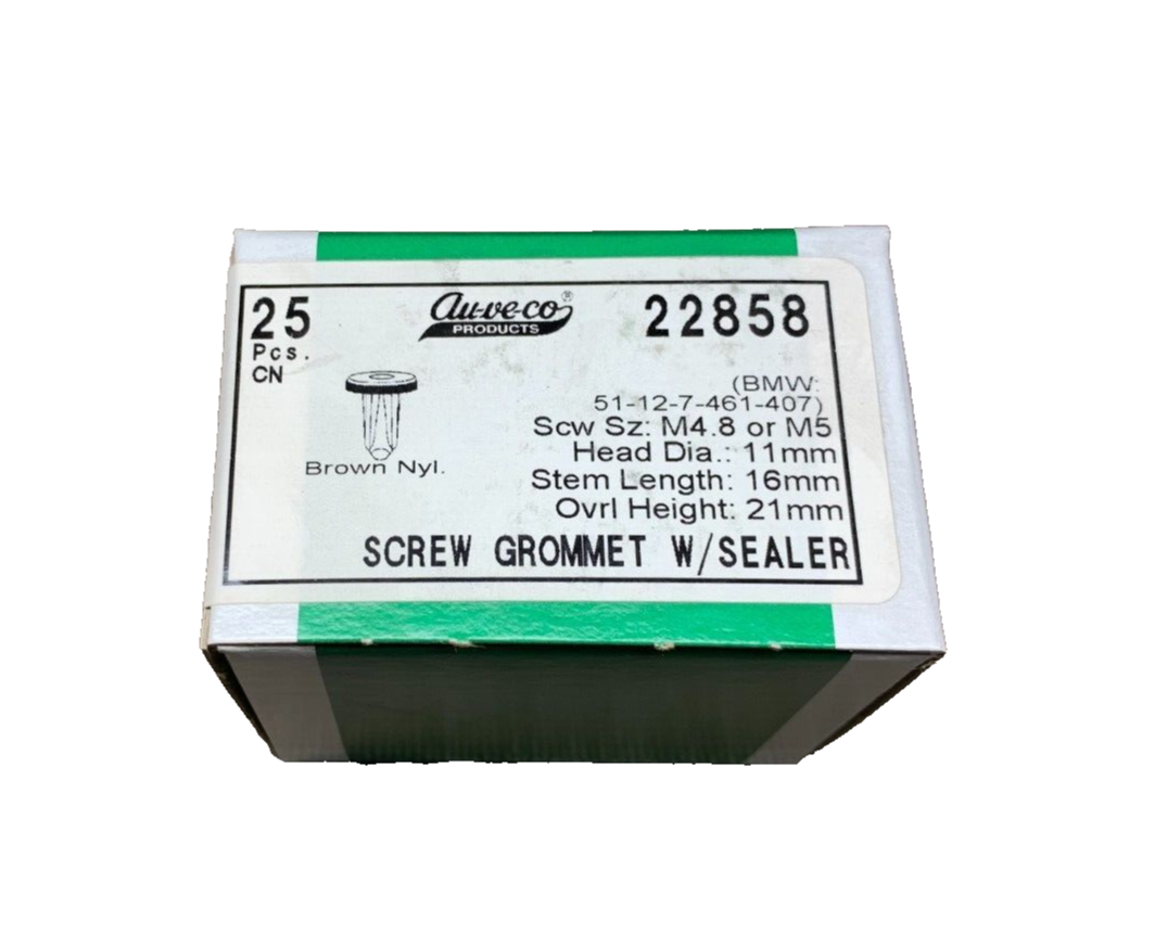 25 Auveco 22858 Screw Grommet With Sealer, for BMWW / Min Coop