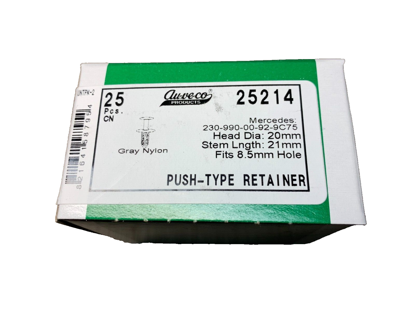 25 Auveco 25214 Push-Type Retainer 230=990-00-92-9C75