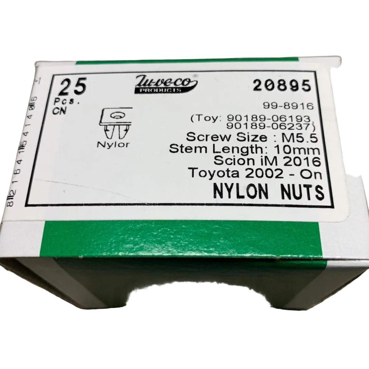 Auveco 20895 Nylon Nut-Natural Nylon (25 Pieces)