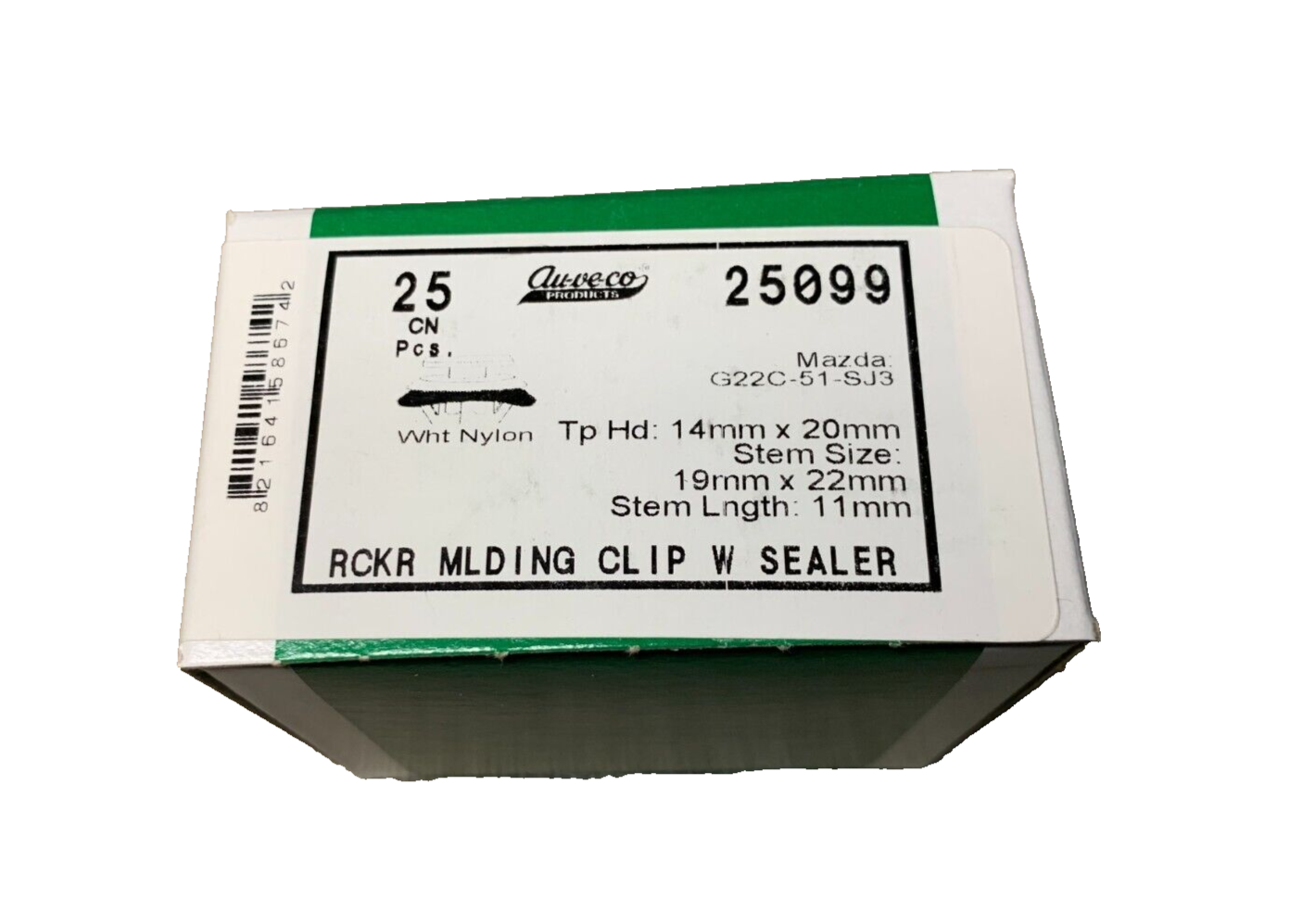 25 Auveco - 25099 - Mazzda Rocker Moulding Clip W/ Sealer