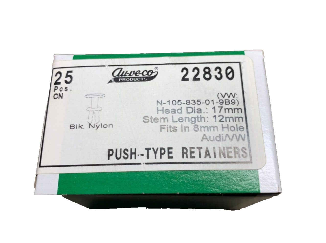 15 Auveco 22828 Push-Type Retainer for VWW WHT-005-263