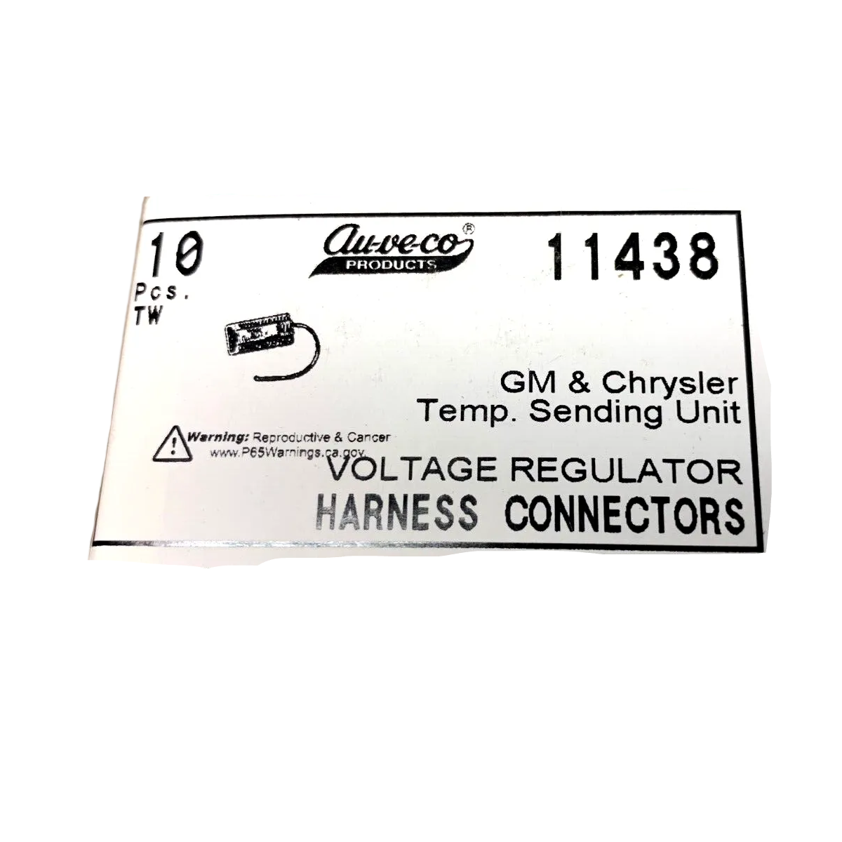 Auveco 11438 Connector Pigtail: Temp Sending Unit for GM & Chrysler (Qty: 10)