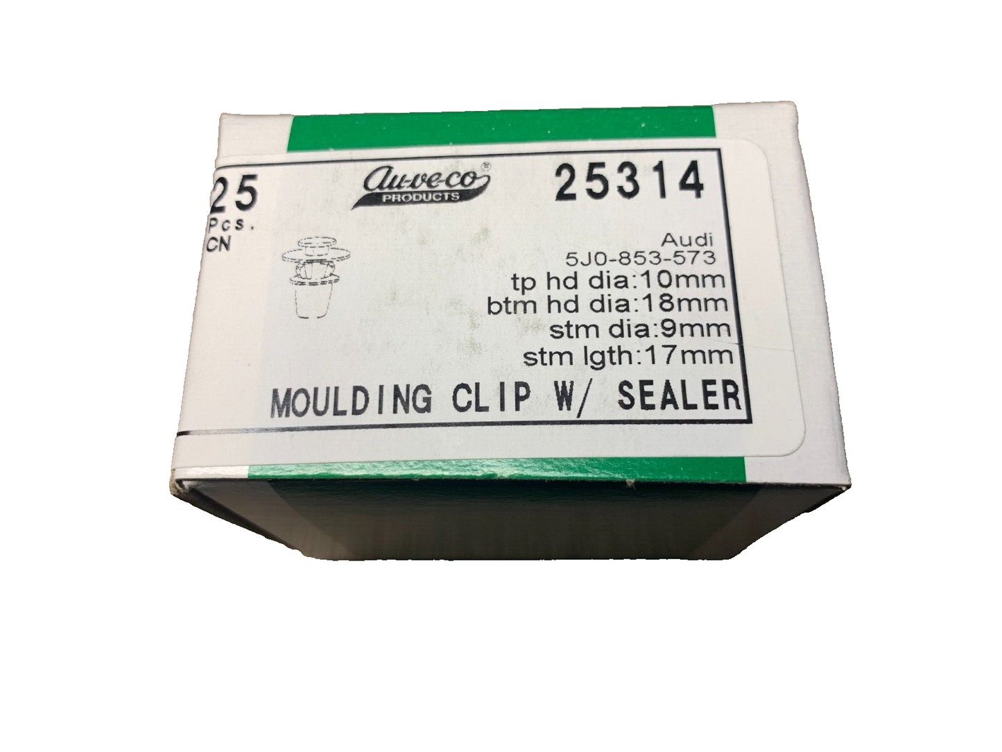 25 Auveco 25314 Moulding Clip W/Sealer 5J0-853-573