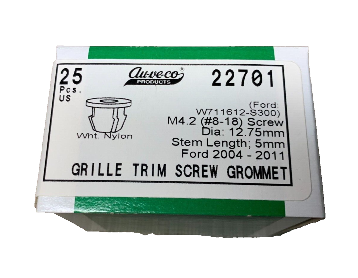 25 Auveco 22701 Grille Trim Screw Grommets W711612-S300