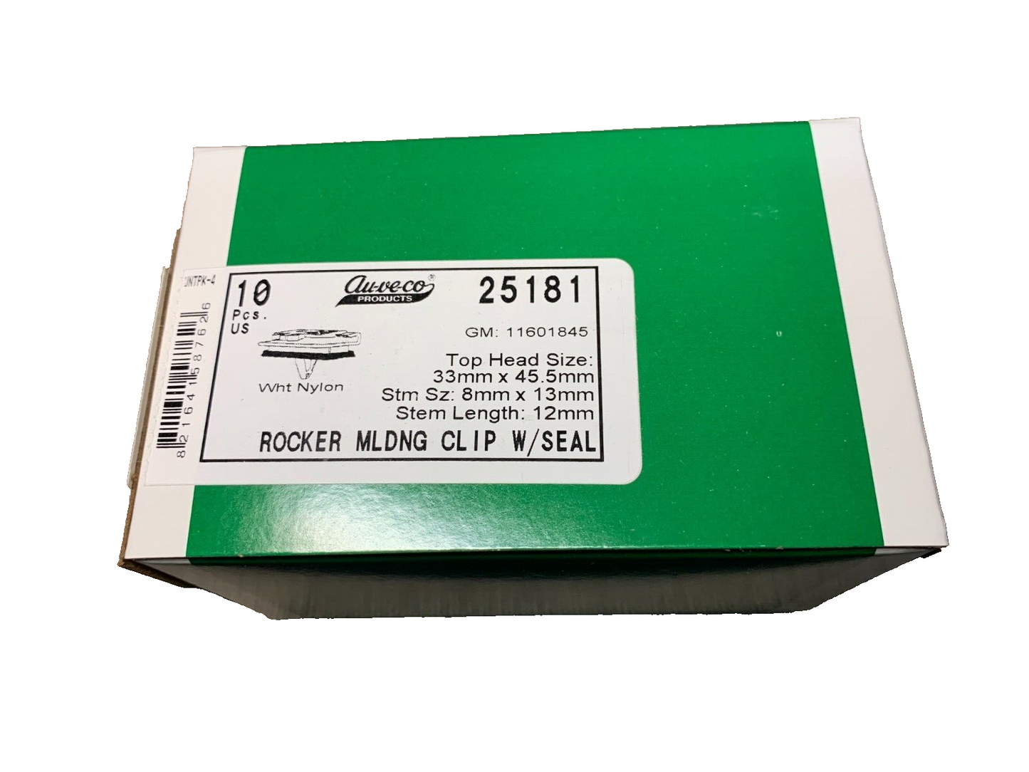 10 Auveco 25181 Rocker Panel Moulding Clip W/Seal GM # 11601845