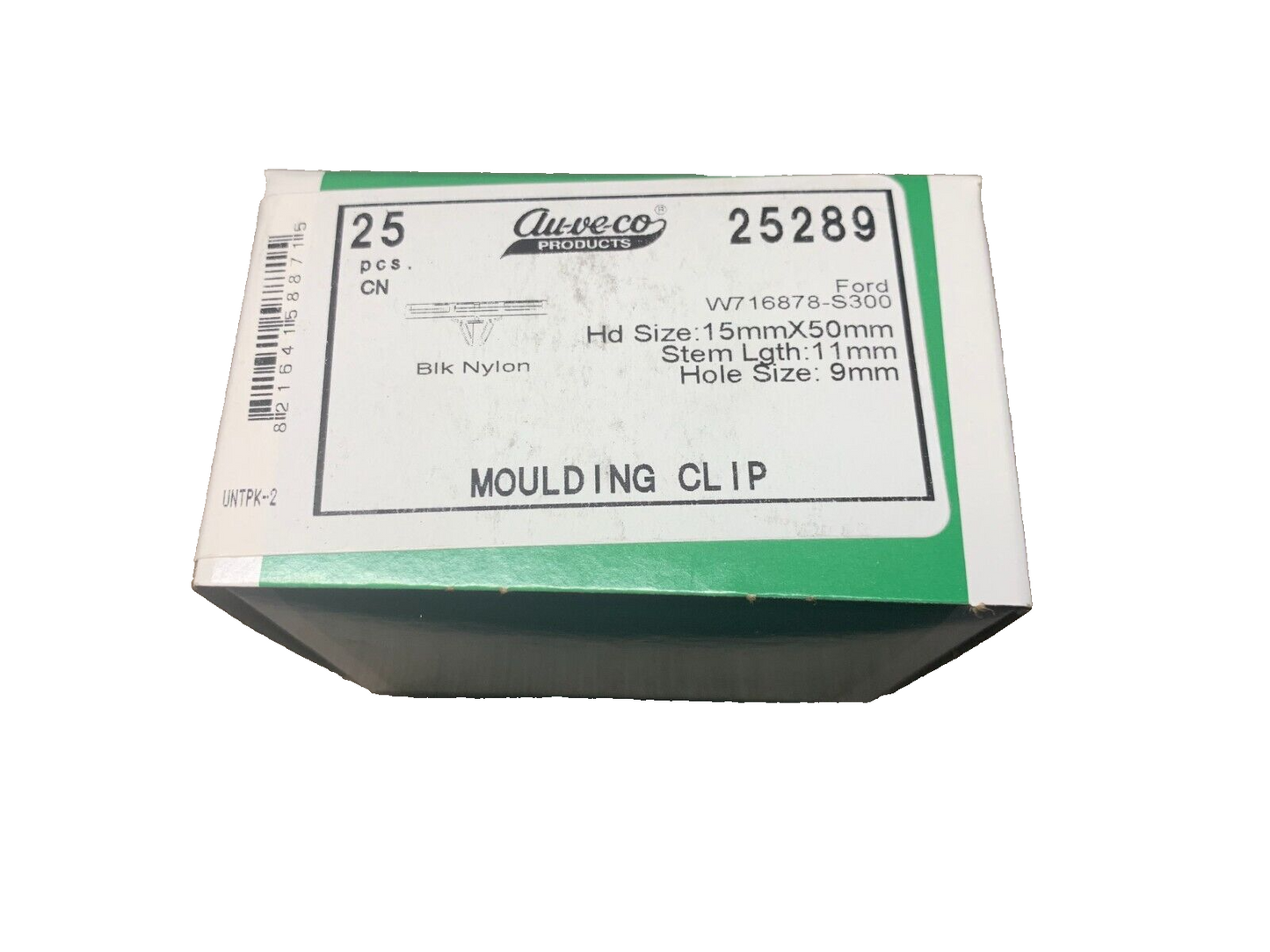 25 Auveco 25289 Moulding Clips Fits Ford W716878-S300 F150, F250