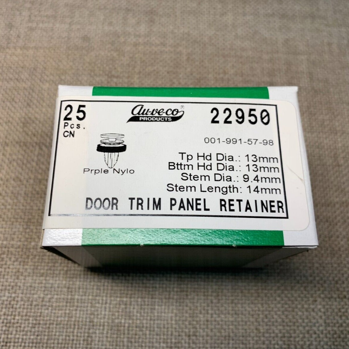25 Auveco 22950Door Trim Panel Retainer With Sealer, for Merced 001-991-57-98