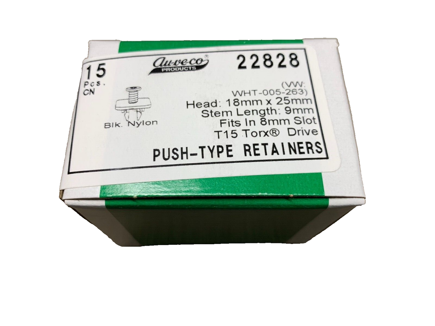 15 Auveco 22828 Push-Type Retainer for VWW WHT-005-263