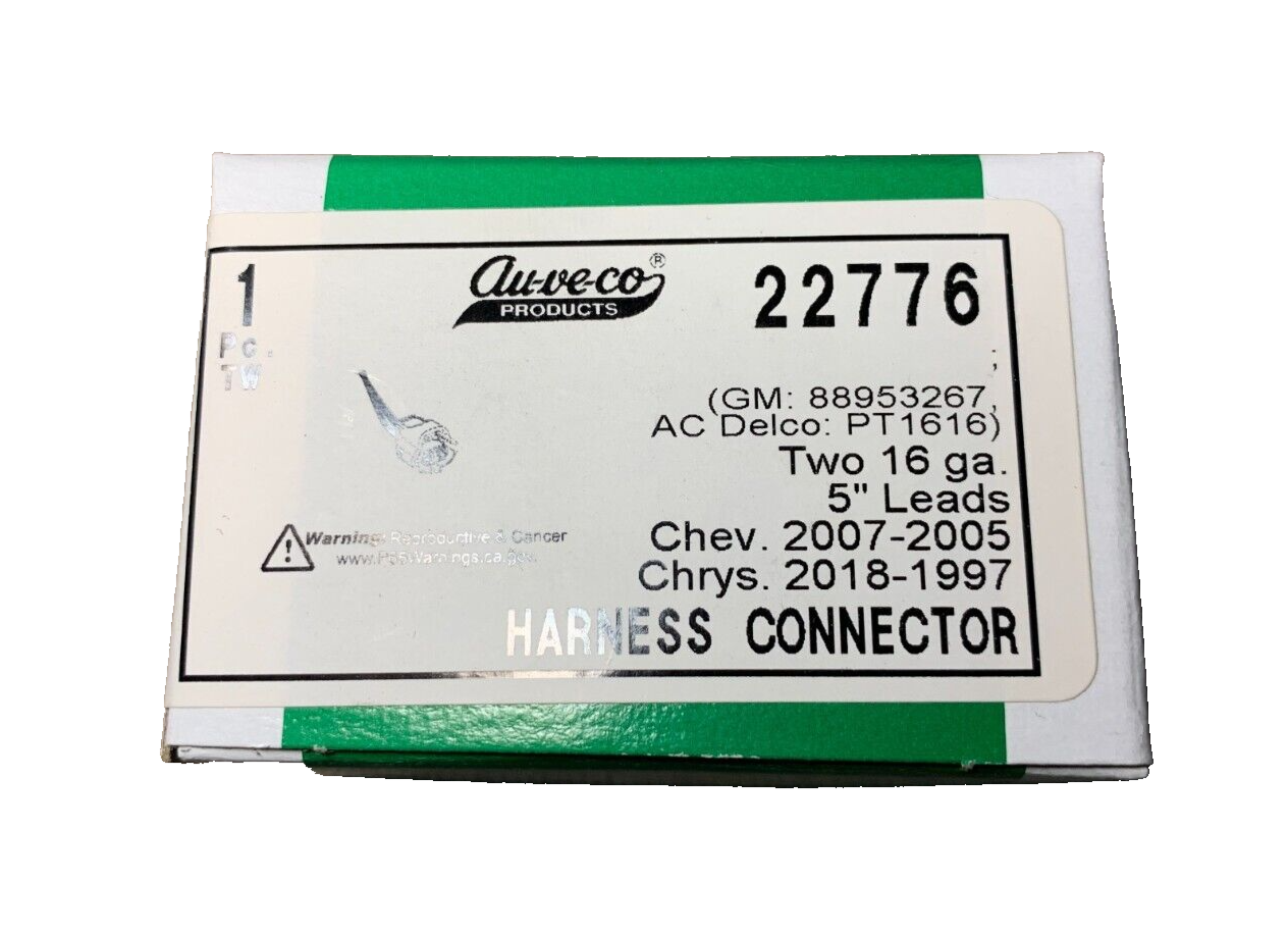 1 Auveco 22776 Harness Connector, GM 88953267 and AC Delco PT1616