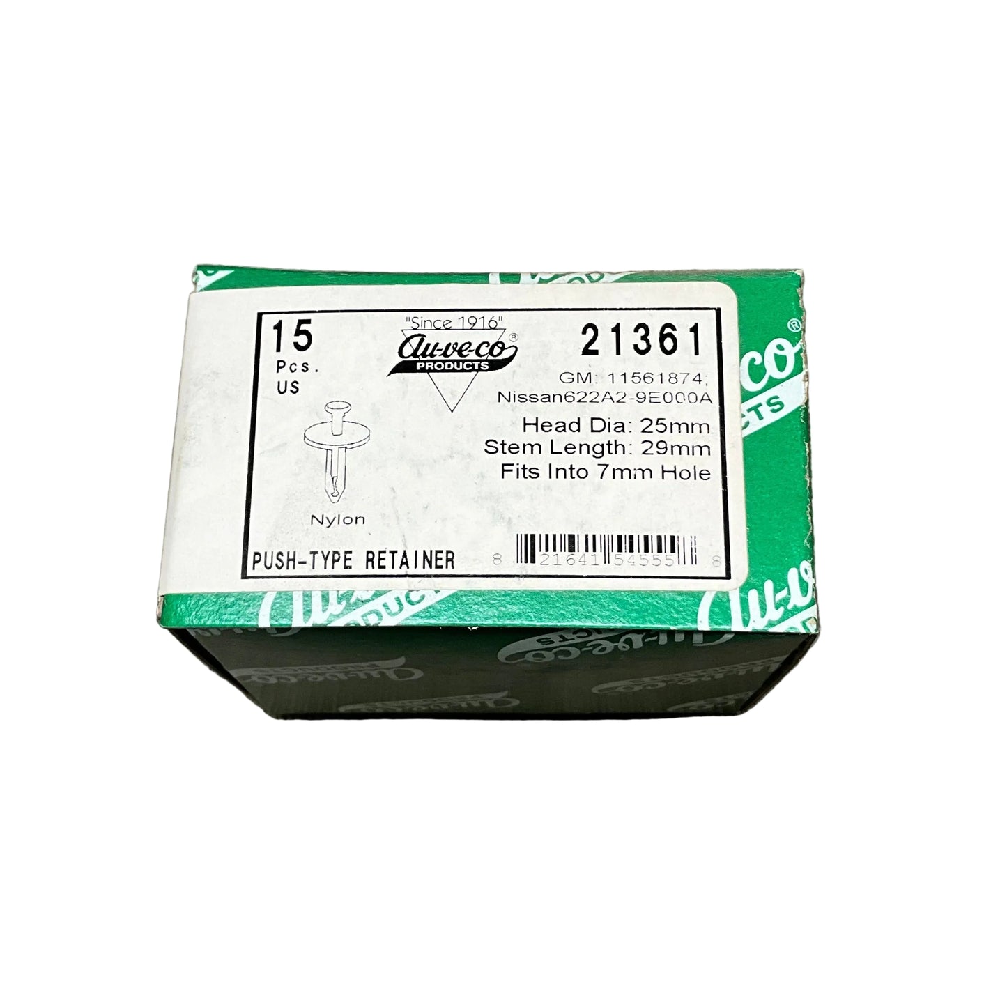 15 Bumper Cover Push Type Retainer Auveco 21361 GM:11561874; Niss: 622A2-9E000A