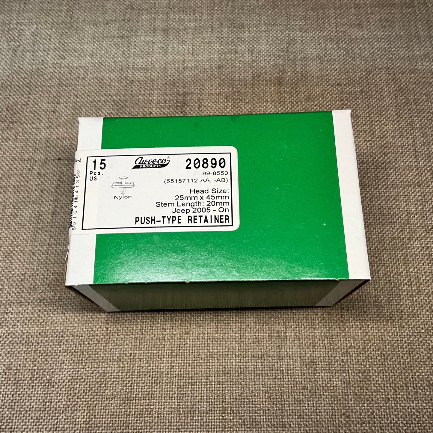 15 Bumper Cover Push-Type Retainers Auveco 20890 Jeep OEM : 55157112-AA, - AB