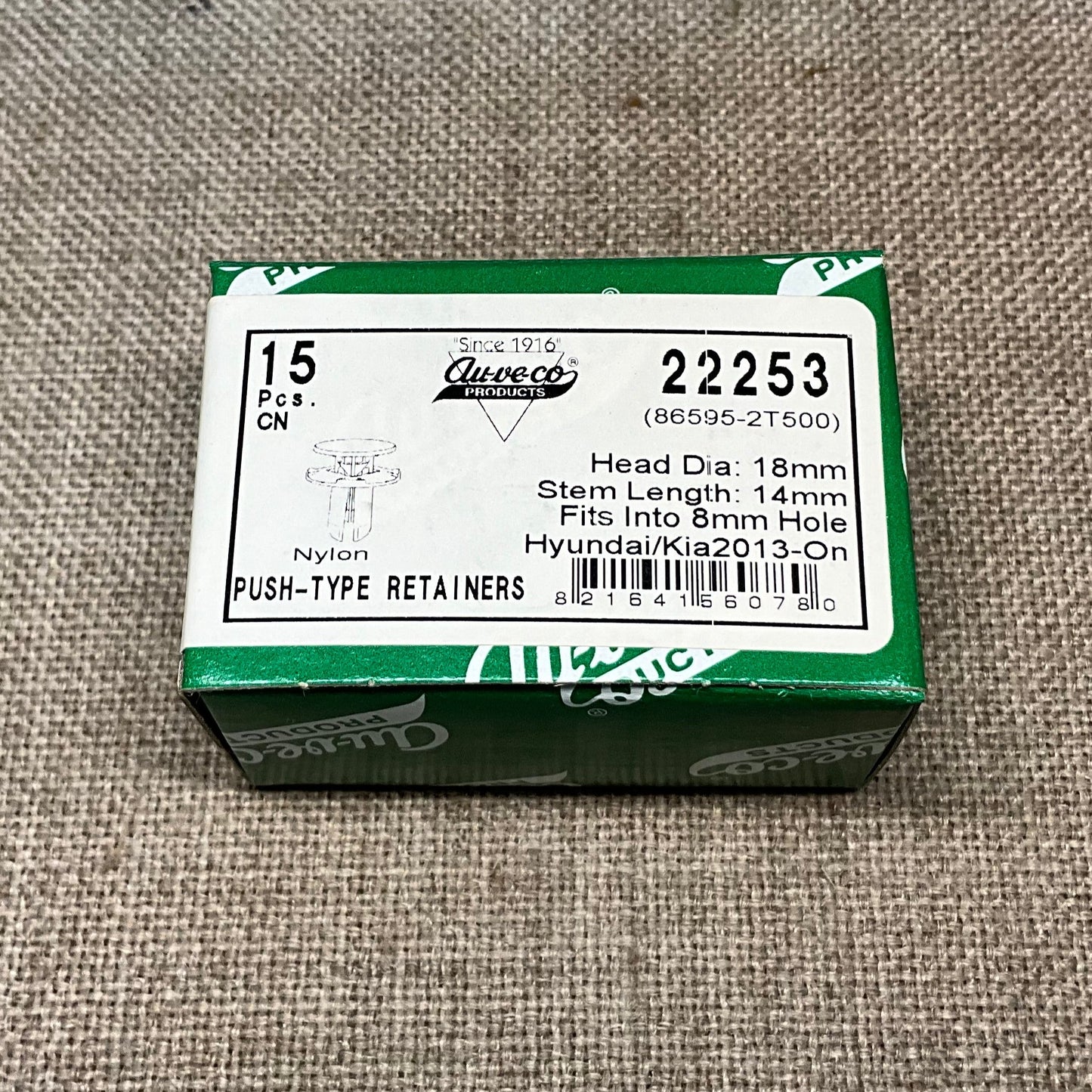 15 Push Type Fender Retainers For Korean Imports OEM : 86595-2T500 From 2013-on