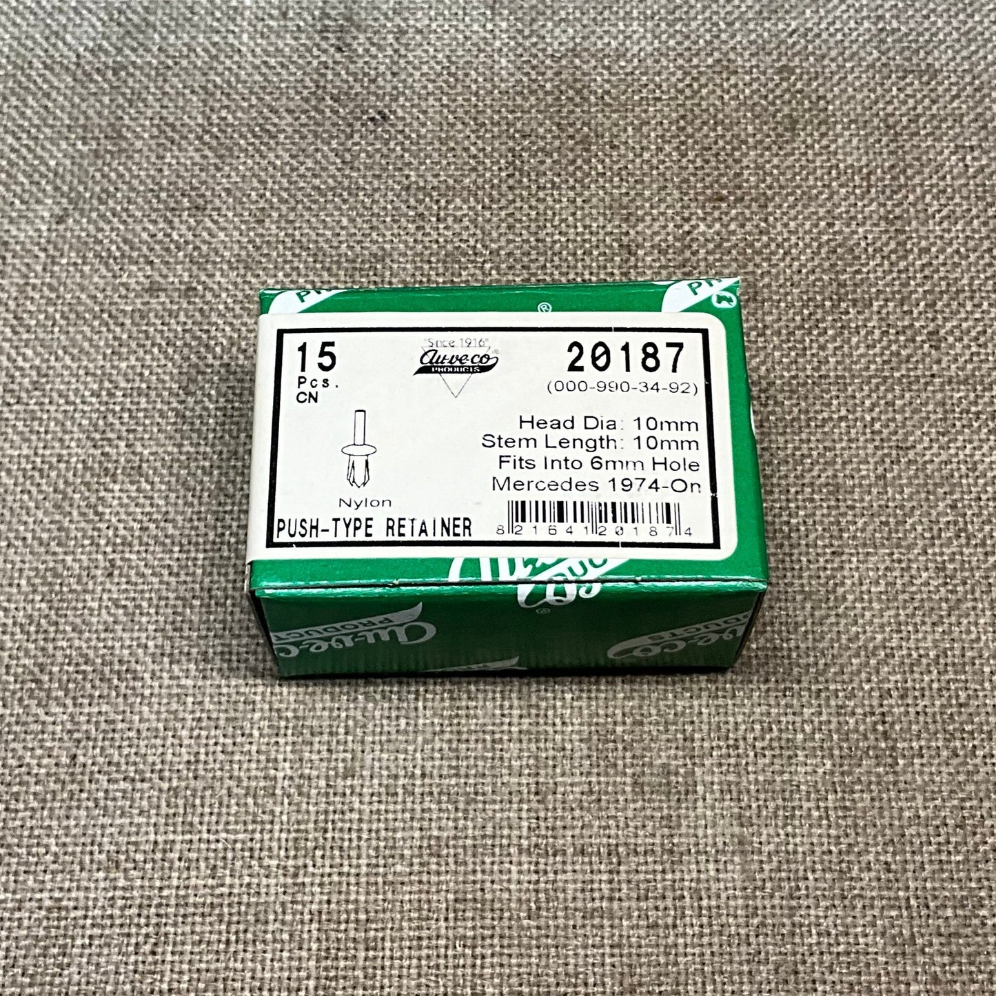15 Radiator Housing Push Type Retainer Auveco 20187 Mercedes: 000-990-34-92