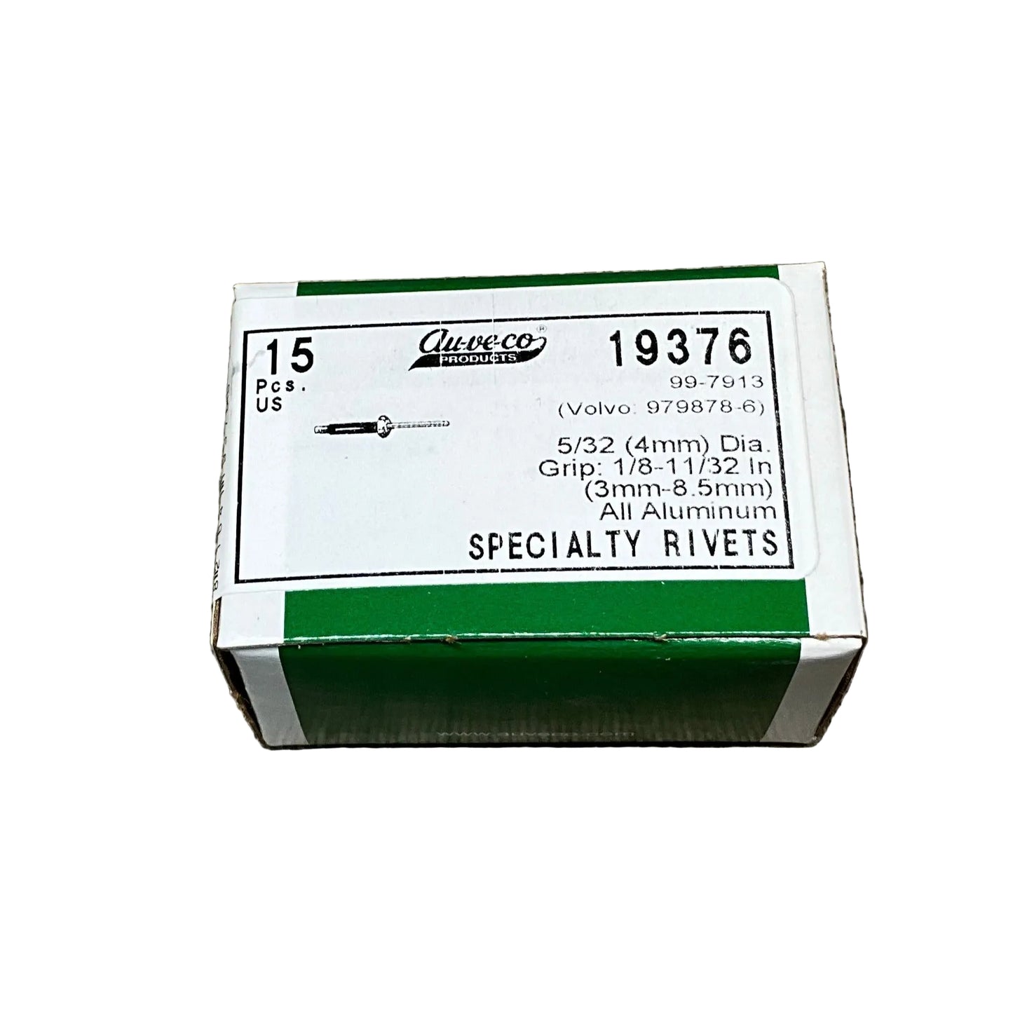 15 Specialty Rivets Auveco 19376 For Volvo : 979878-6 From 1993 - On Automobile