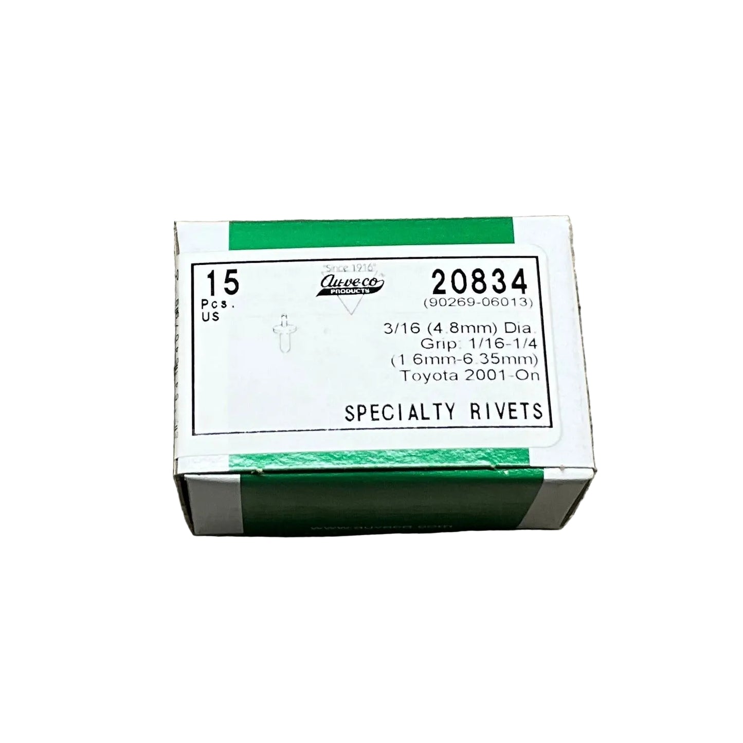 15 Specialty Rivets Auveco 20834 For Toyota - 90269-06013 Camry & Lexus 2001-on