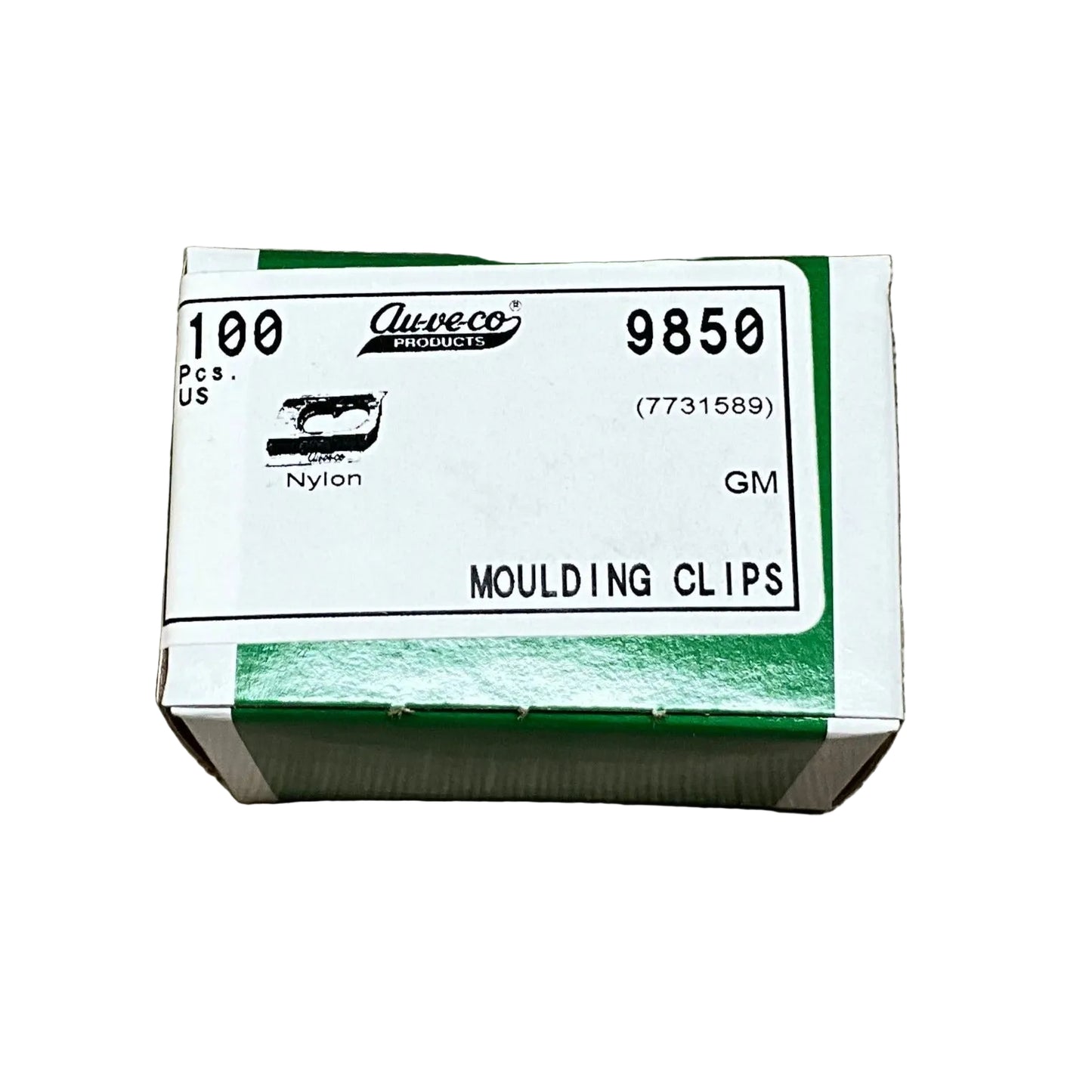 100 Pcs 9850 Nylon Quarter Panel/Landau Top Molding Clip, White, for GM 7731589
