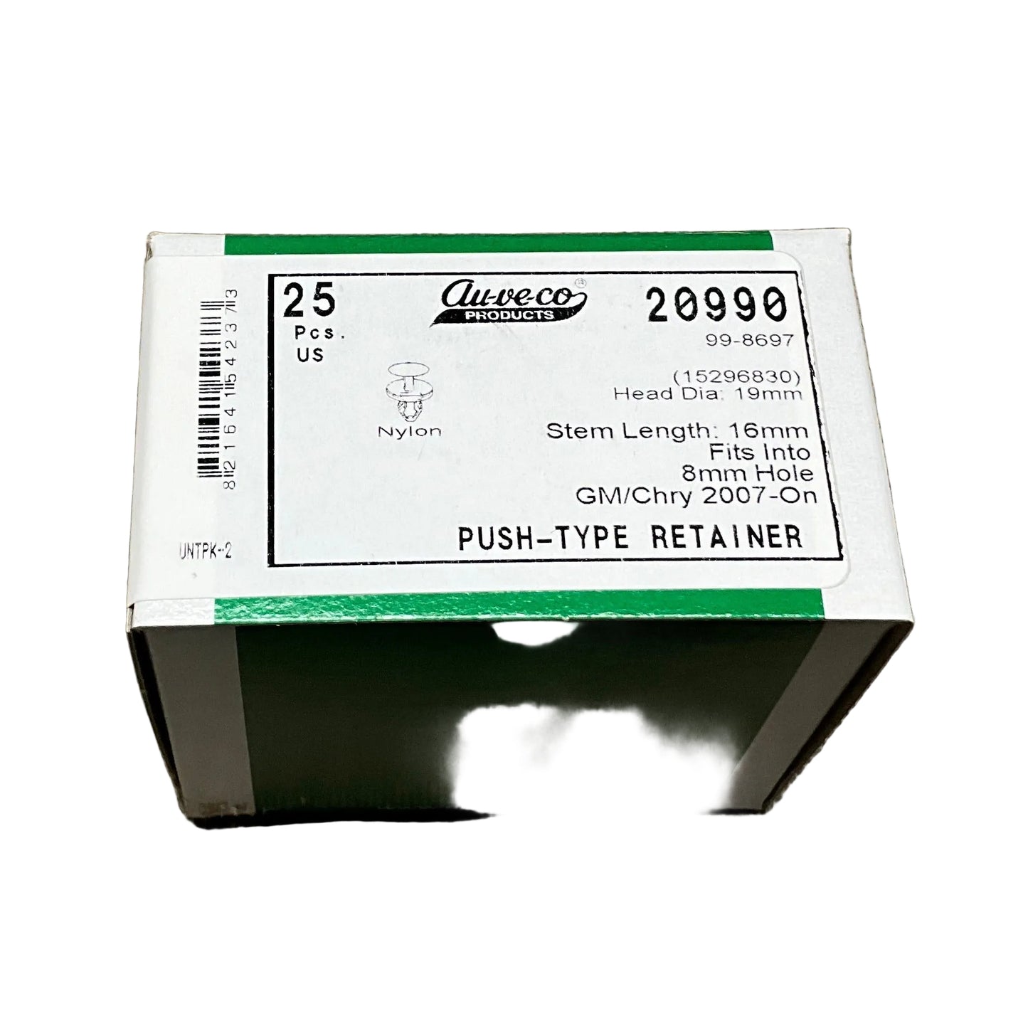 25 Auveco 20990 Push-Type Retainers for GMM 15296830 and Crystler 5116530AA