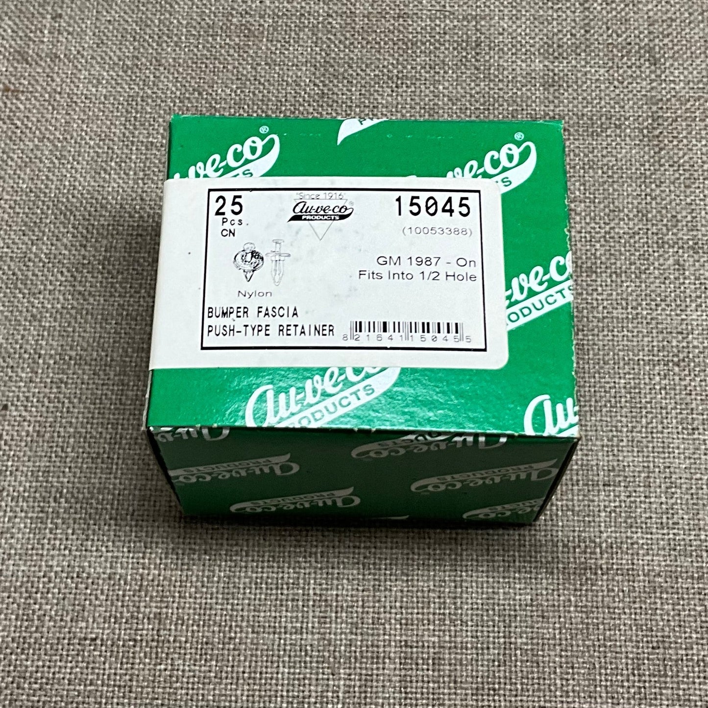 25 Bumper Fascia Push Type Retainers Auveco 15045 GM OEM : 10053388; 1987 - On