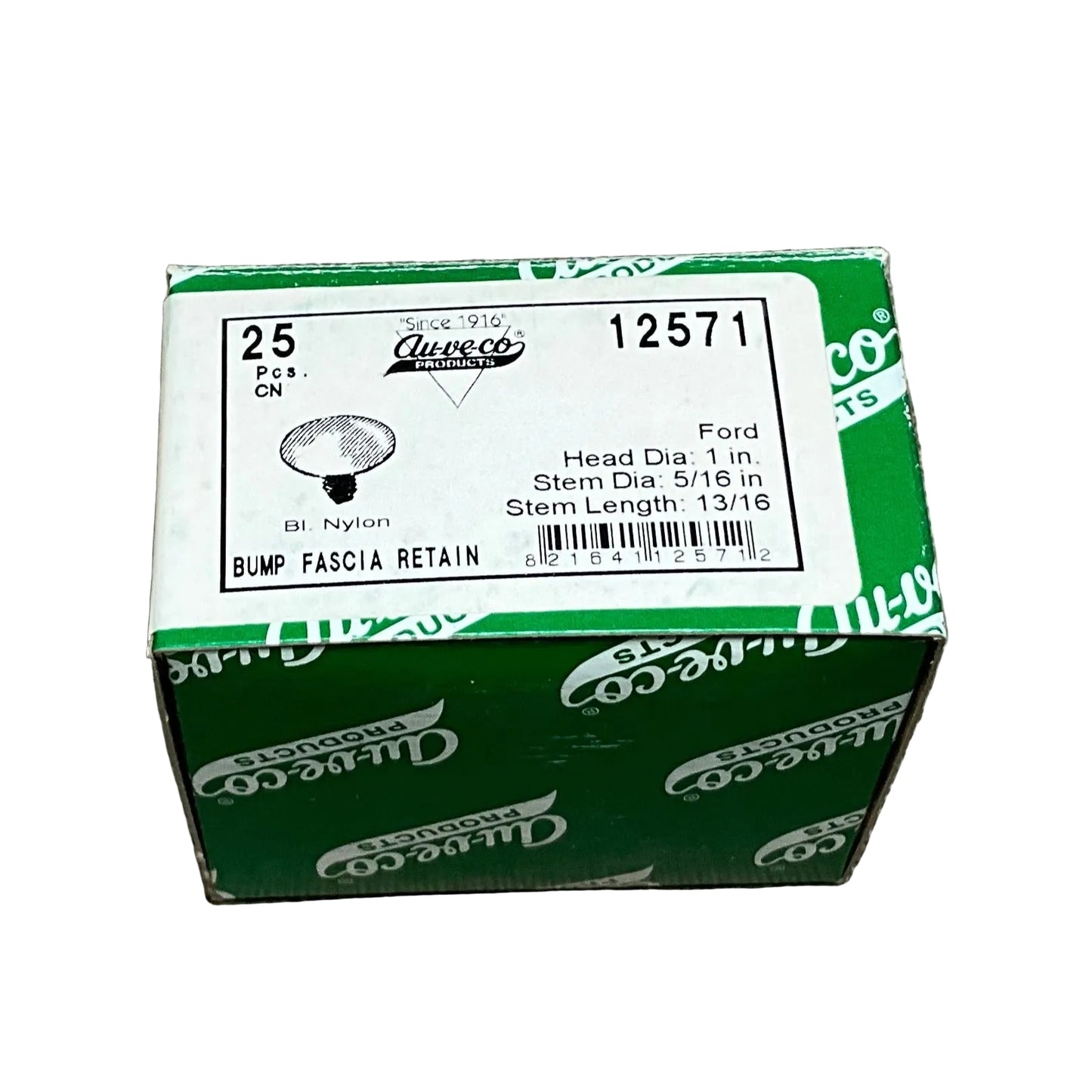 25 Bumper Fascia Retainers Auveco 12571 Ford : 389443-S From 1981 - On