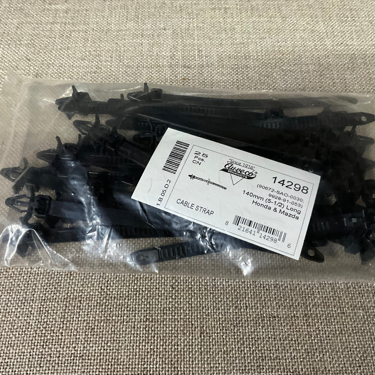 25 Cable Straps Auveco 14298 Honda:90672-SAO-0030 Mazda:9928-91-053 Universal