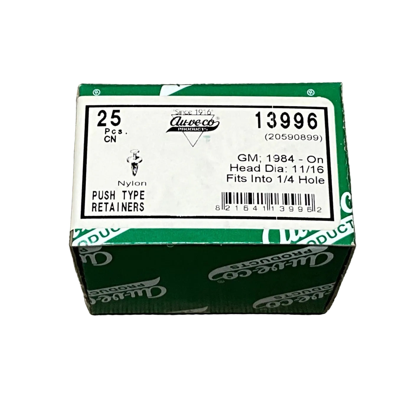 25 Exterior Body Push Type Retainers Auveco 13996 GM : 20590899 ; 20452072