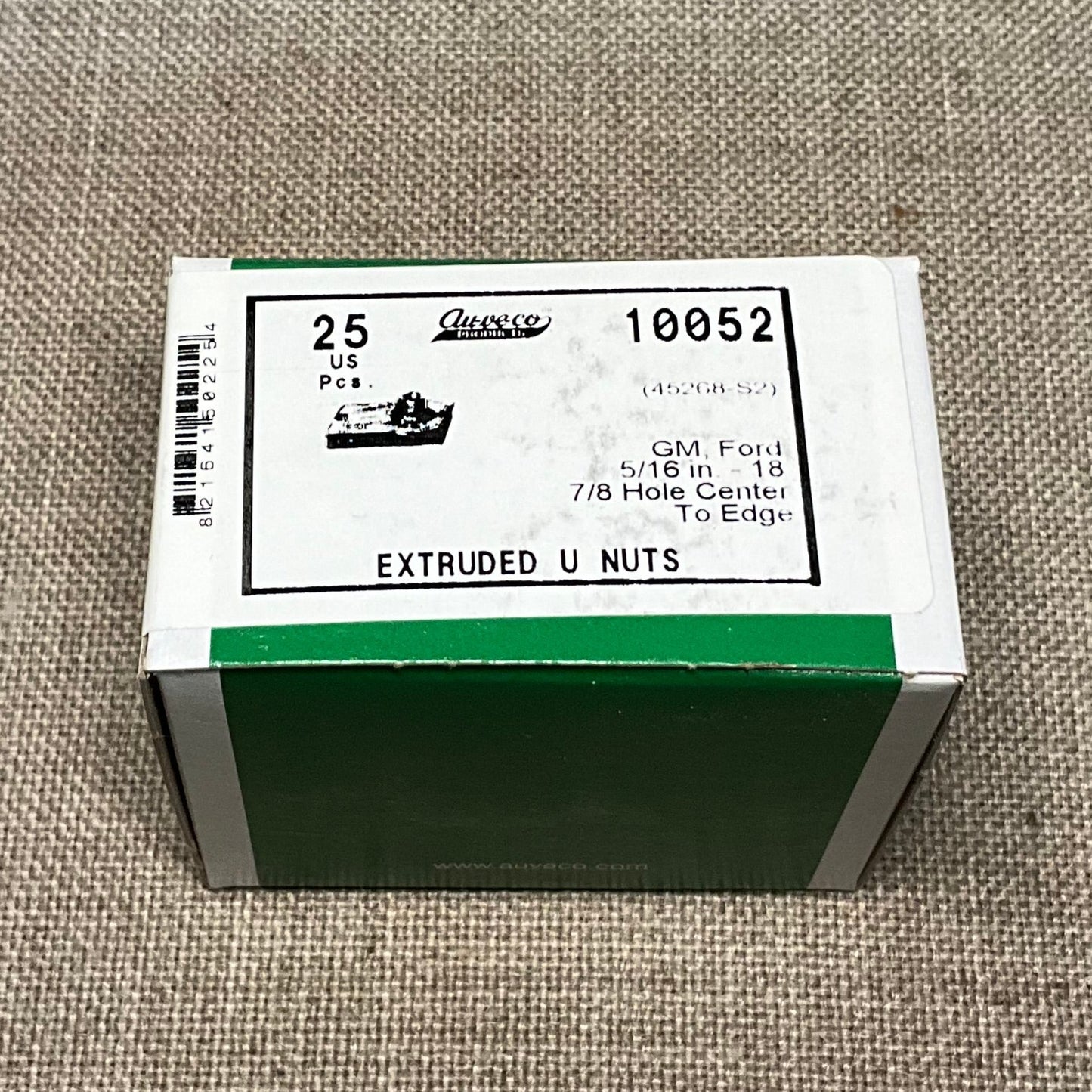 25 Extruded "U" Nuts (Fold Over Nuts) Auveco 10052 GM Ford: 45268-S2 ; 10008002