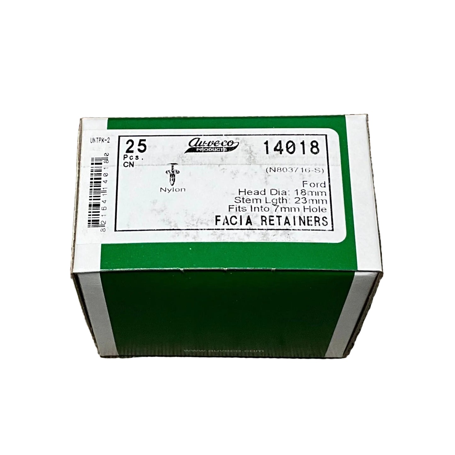 25 Fascia Retainers Auveco 14018 Ford: N803716-S Mustang and Capri From 1985 On