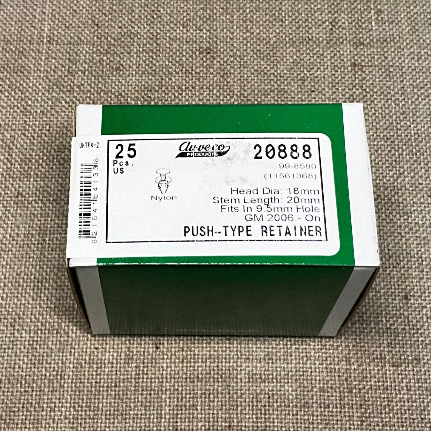 25 Fender Bumper & Wheel Retainers Auveco 20888 GM: 11561368 & Chry: 6508712AA