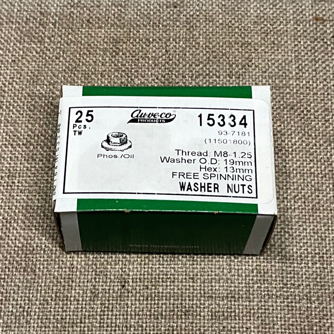 25 Free Spinning Washer Nuts Auveco 15334 OEM:11501800 Car Truck ATV Universal