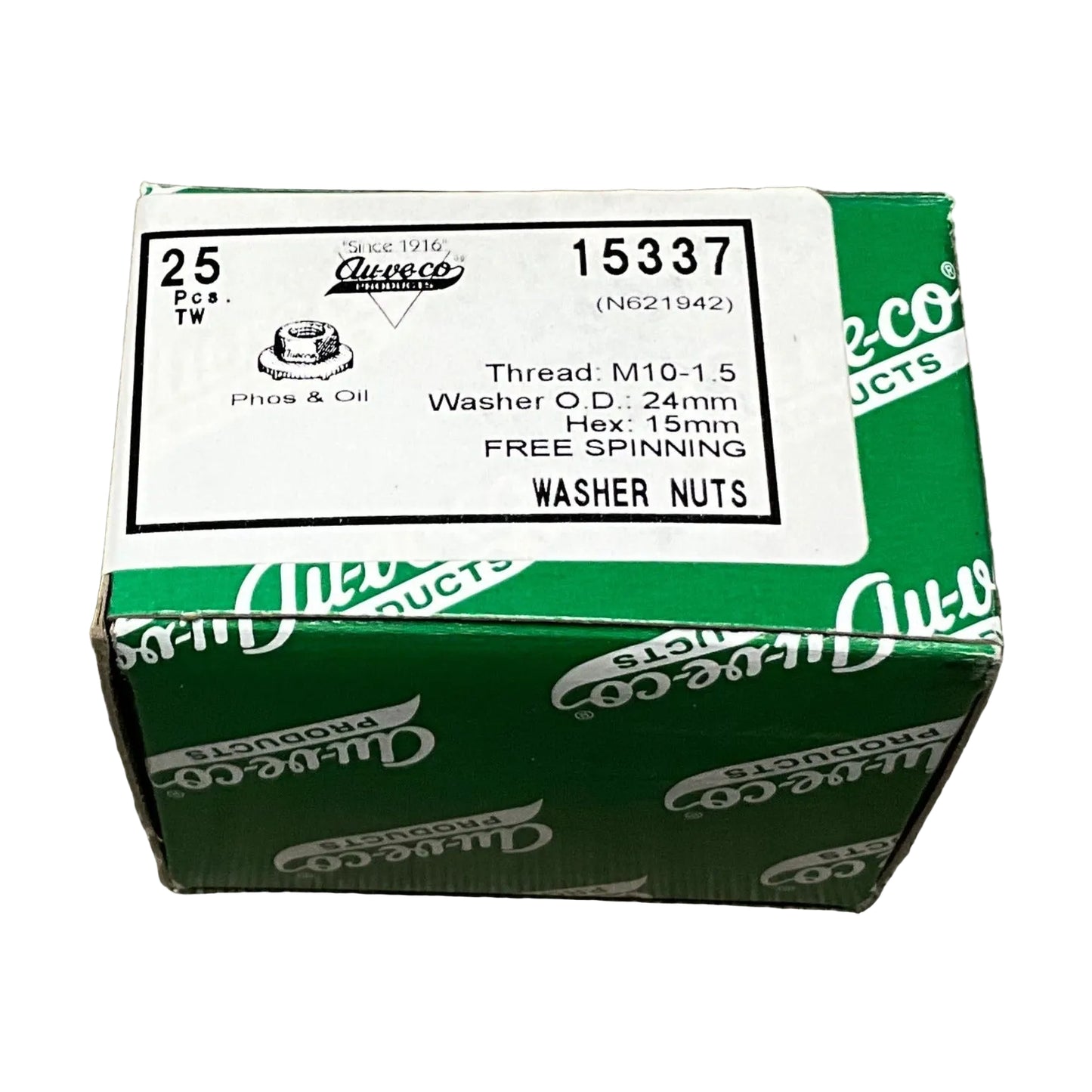 25 Free Spinning Washer Nuts Auveco 15337 O.E.M. #N621942 Automobile Car Truck