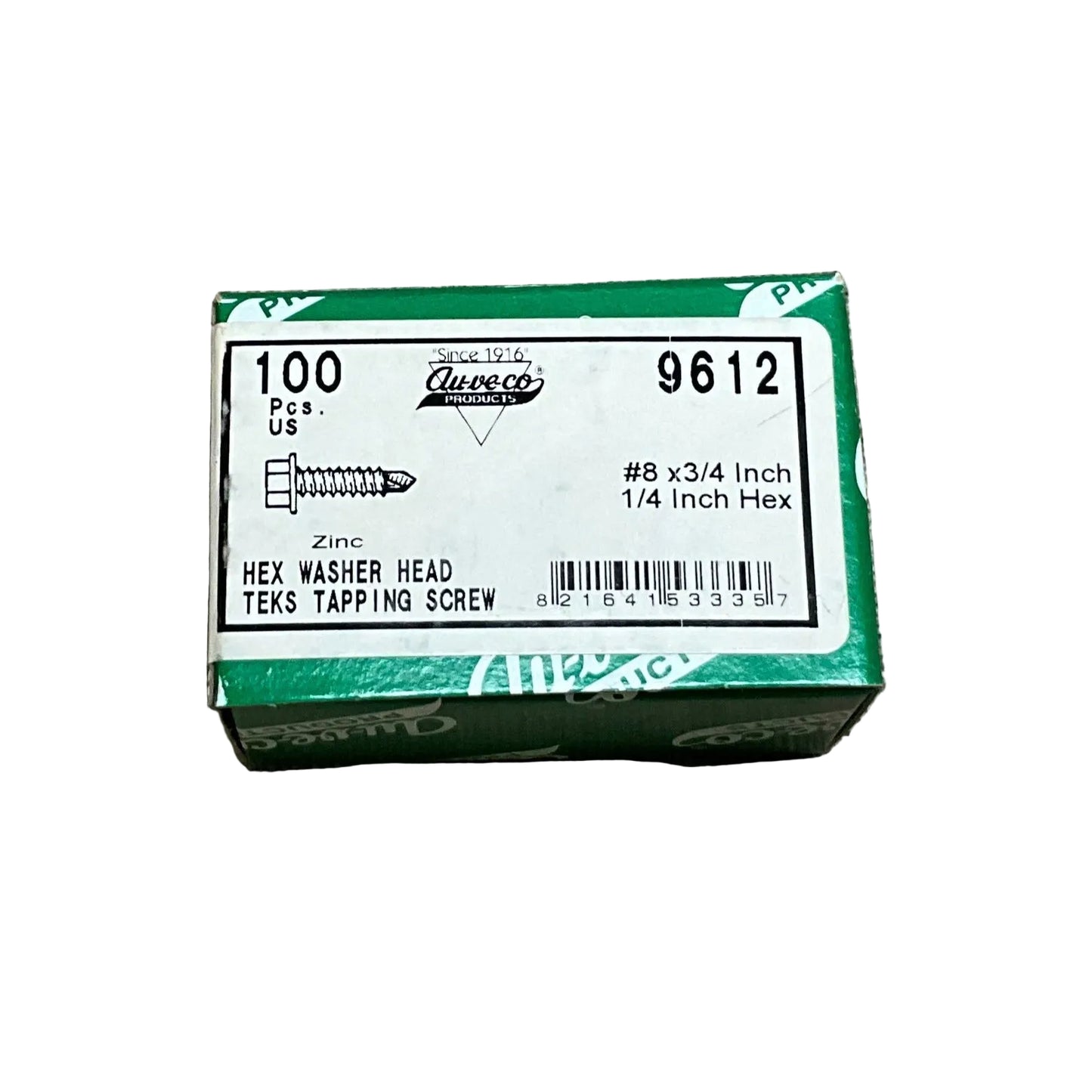100 Self Tapping Screws Auveco 9612 Auto Sheet Metal, Home Furnace, siding,