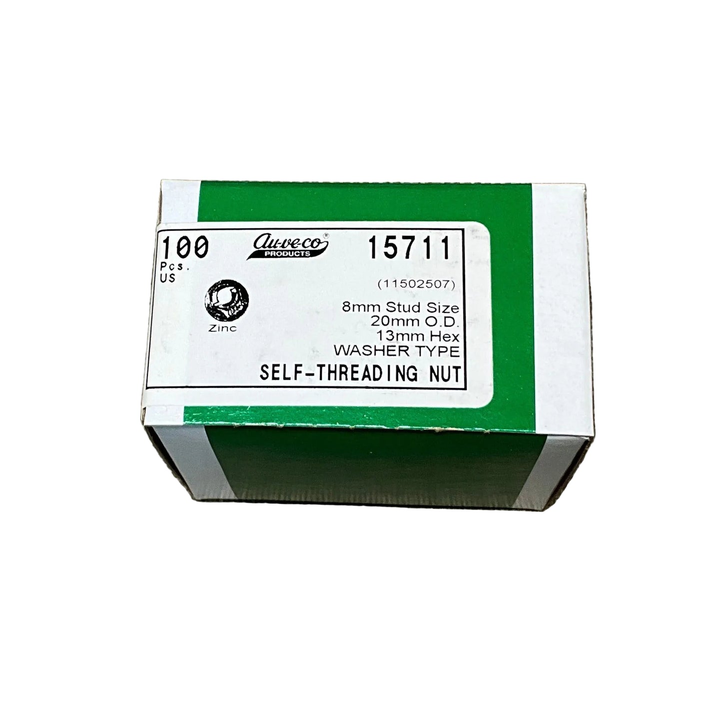 100 Washer Type Self - Threaded Nut Auveco 15711 OEM:11502507,11509535,11514282