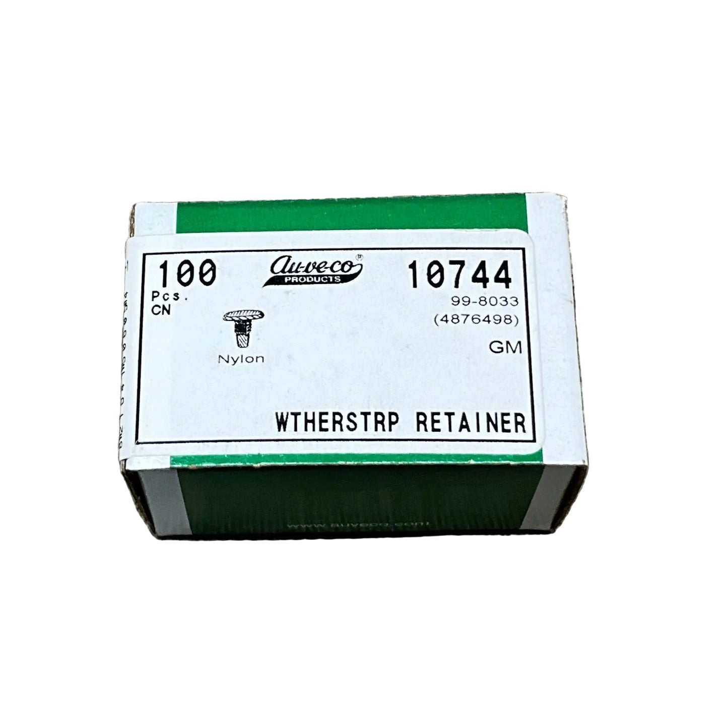 100 Weather Strip Retainers Auveco 10744 For GM: 4876498; Any Make and Model