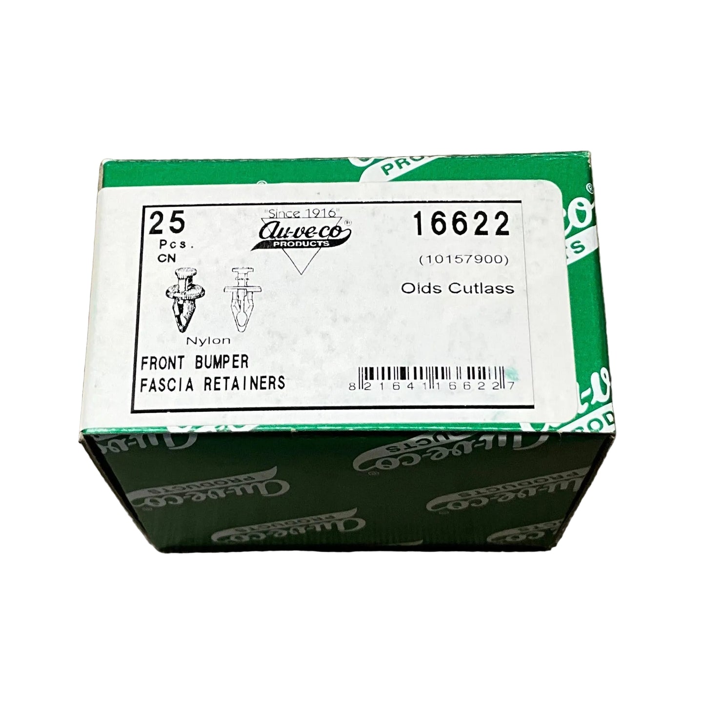 25 Front Bumper Fascia Retainers Auveco 16622 Olds Cutlass : 10157900; 11517803